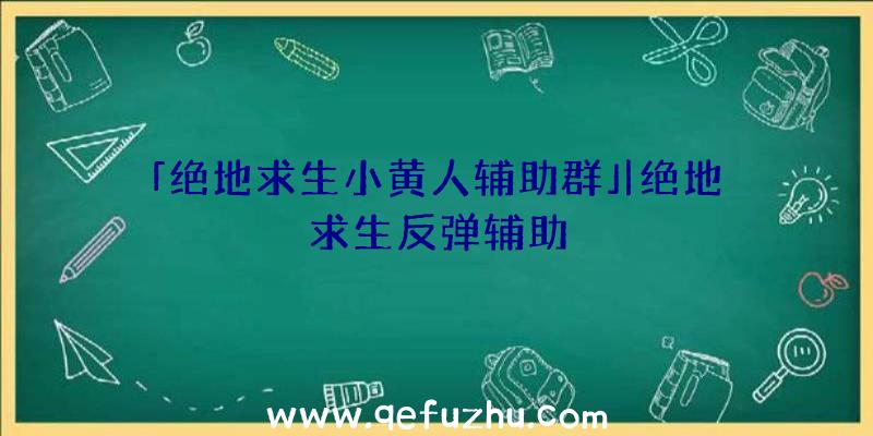 「绝地求生小黄人辅助群」|绝地求生反弹辅助